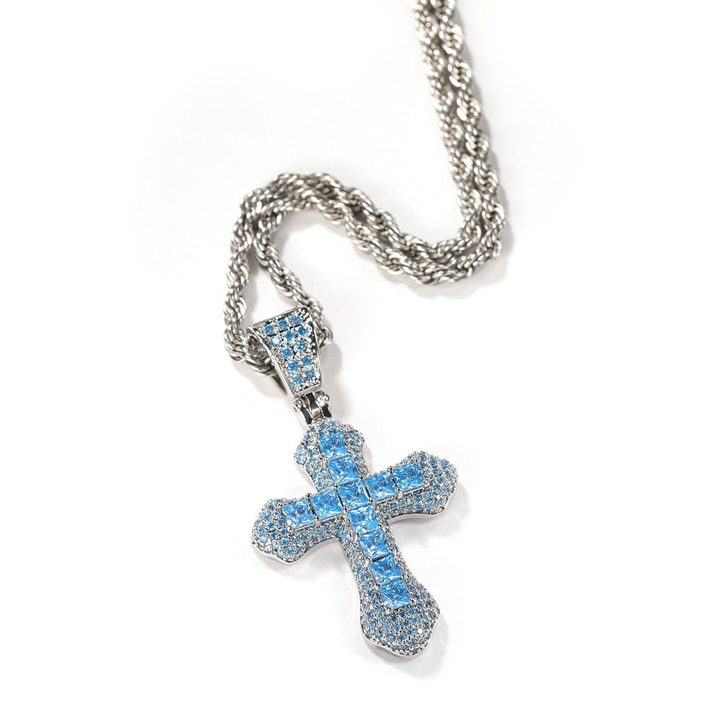Iced Color Cross Pendant | Miles Jewellery