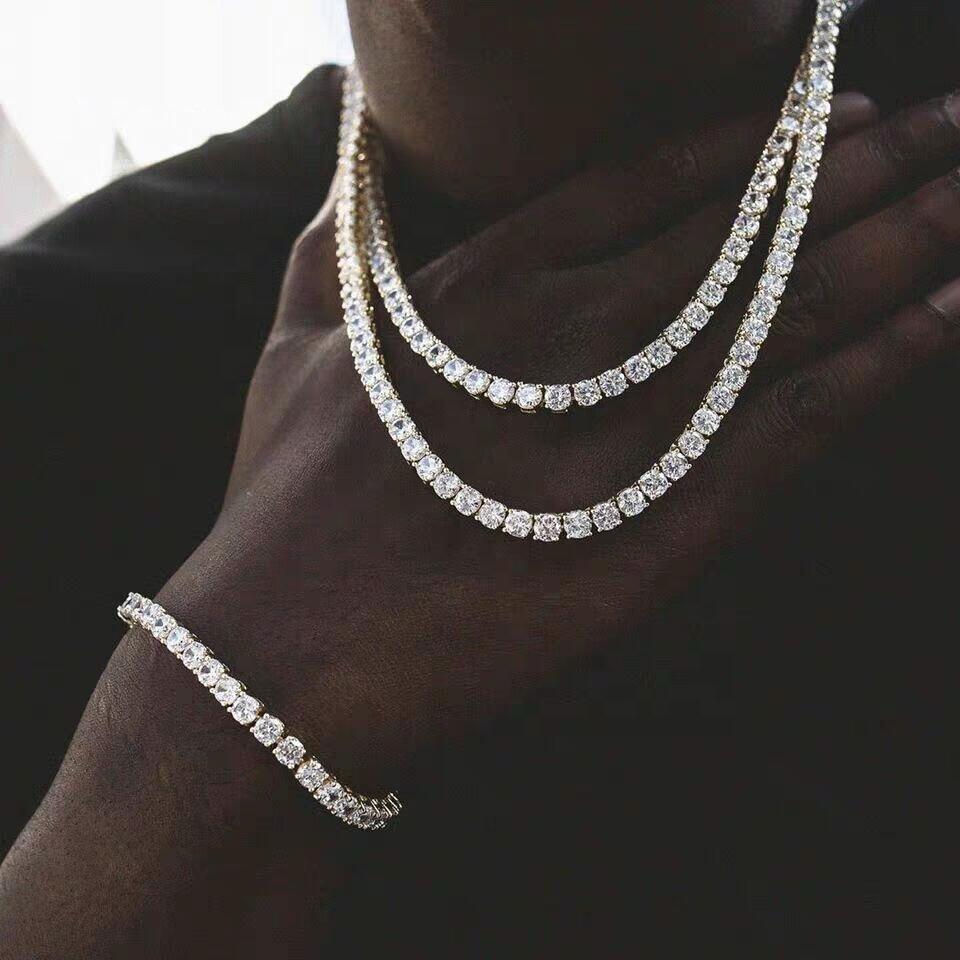 5mm VVS1 D moissanite tennis chain in 925 sterling silver