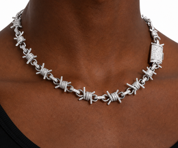 Iced Barbed Wire Chain necklace product view 1