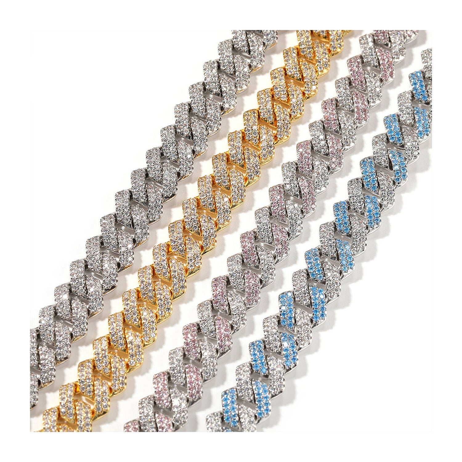 13mm Iced Geometric Cuban jewelry detail view 5