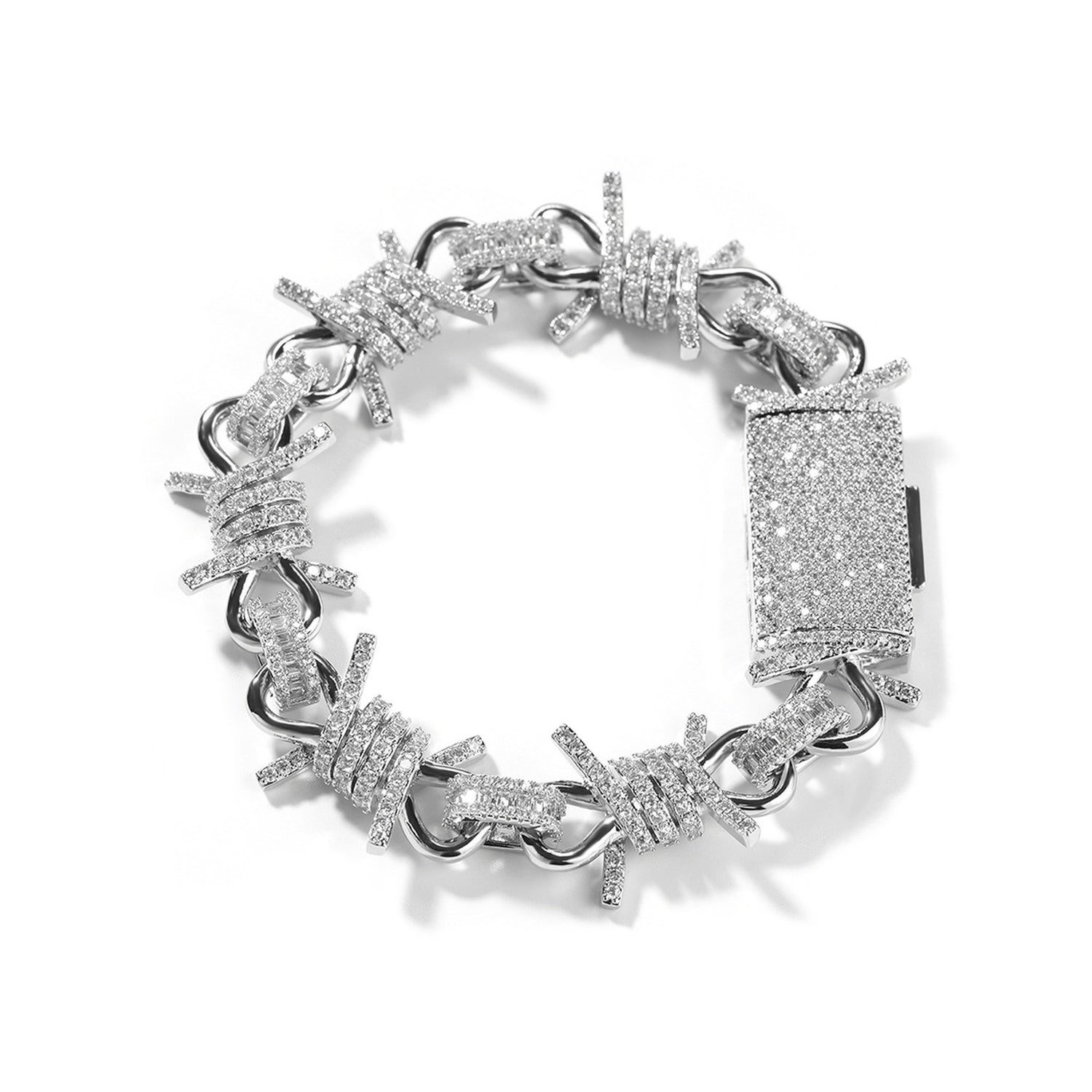Iced Barbed Wire Chain bracelet product view 4