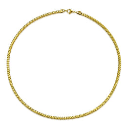 Gold 3mm Franco Chain on a pure white background
