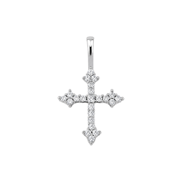 Silver 925 sterling silver iced ornate cross pendant on white