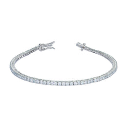 Silver moissanite tennis bracelet on pure white