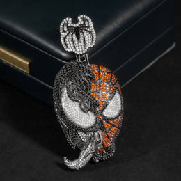 Two-Tone iced split-face cubic zirconia pendant, front view