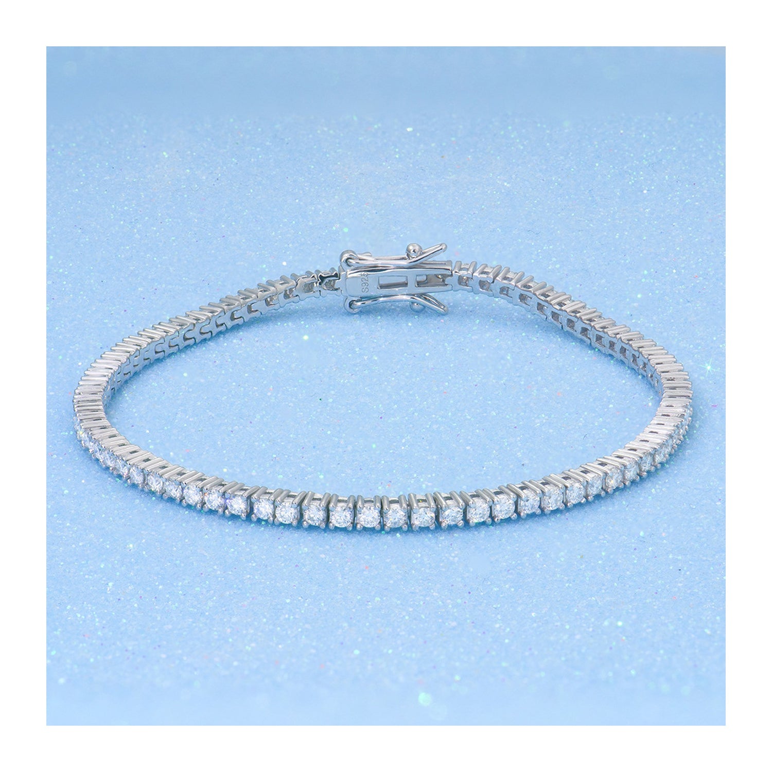 2mm silver moissanite tennis bracelet