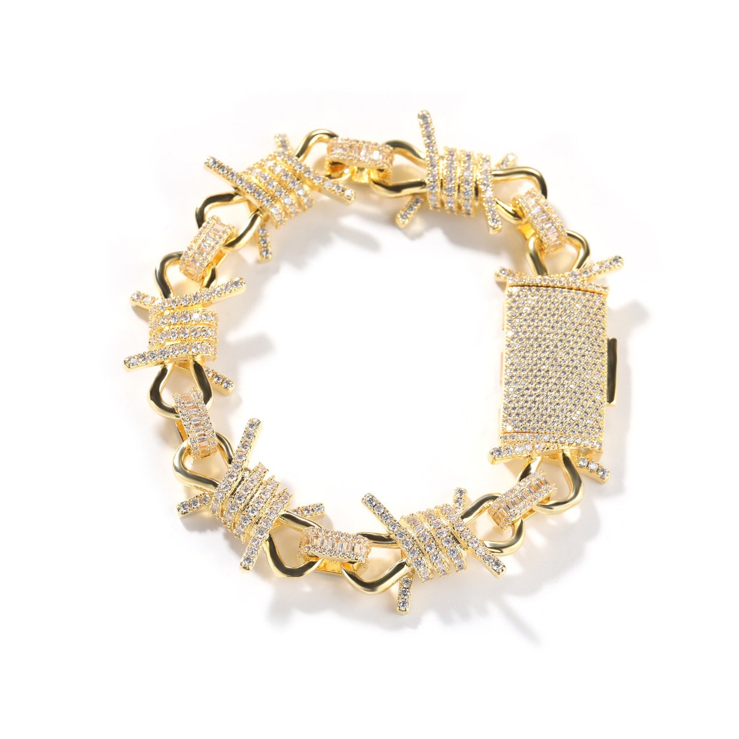 Iced Barbed Wire Chain bracelet product view 5