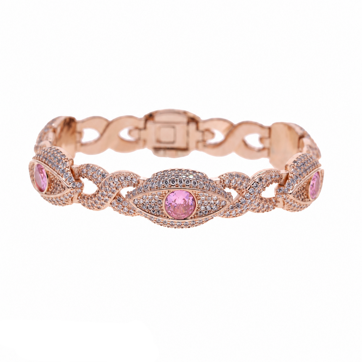 Rose-gold-tone evil eye infinity bracelet 