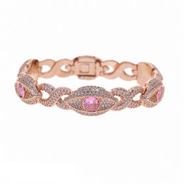 Rose-gold-tone evil eye infinity bracelet 