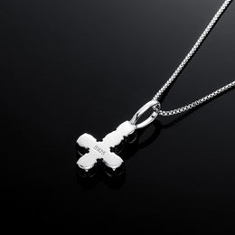 925 sterling silver inverted cross pendant reverse S925 detail