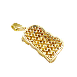 Gold iced out Jesus Piece pendant openwork back view