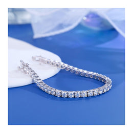 4mm silver moissanite tennis bracelet