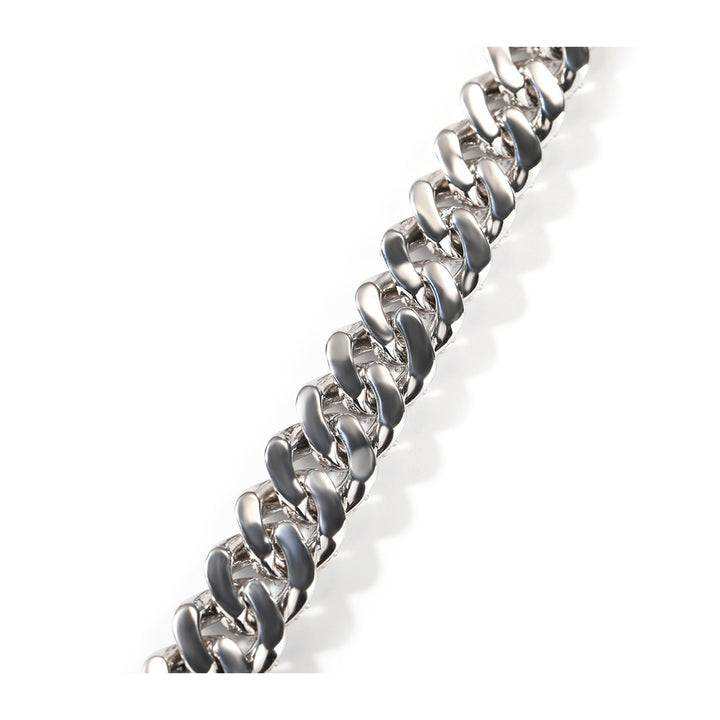 Smooth undersides of silver-tone Cuban links