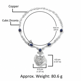 13mm angel-wing Cupid necklace 20-inch length, material and centerpiece size guide