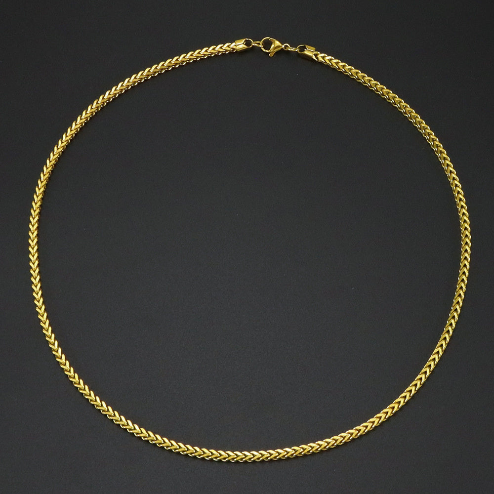 Full Gold 3mm Franco Chain laid flat