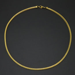 Full Gold 3mm Franco Chain laid flat