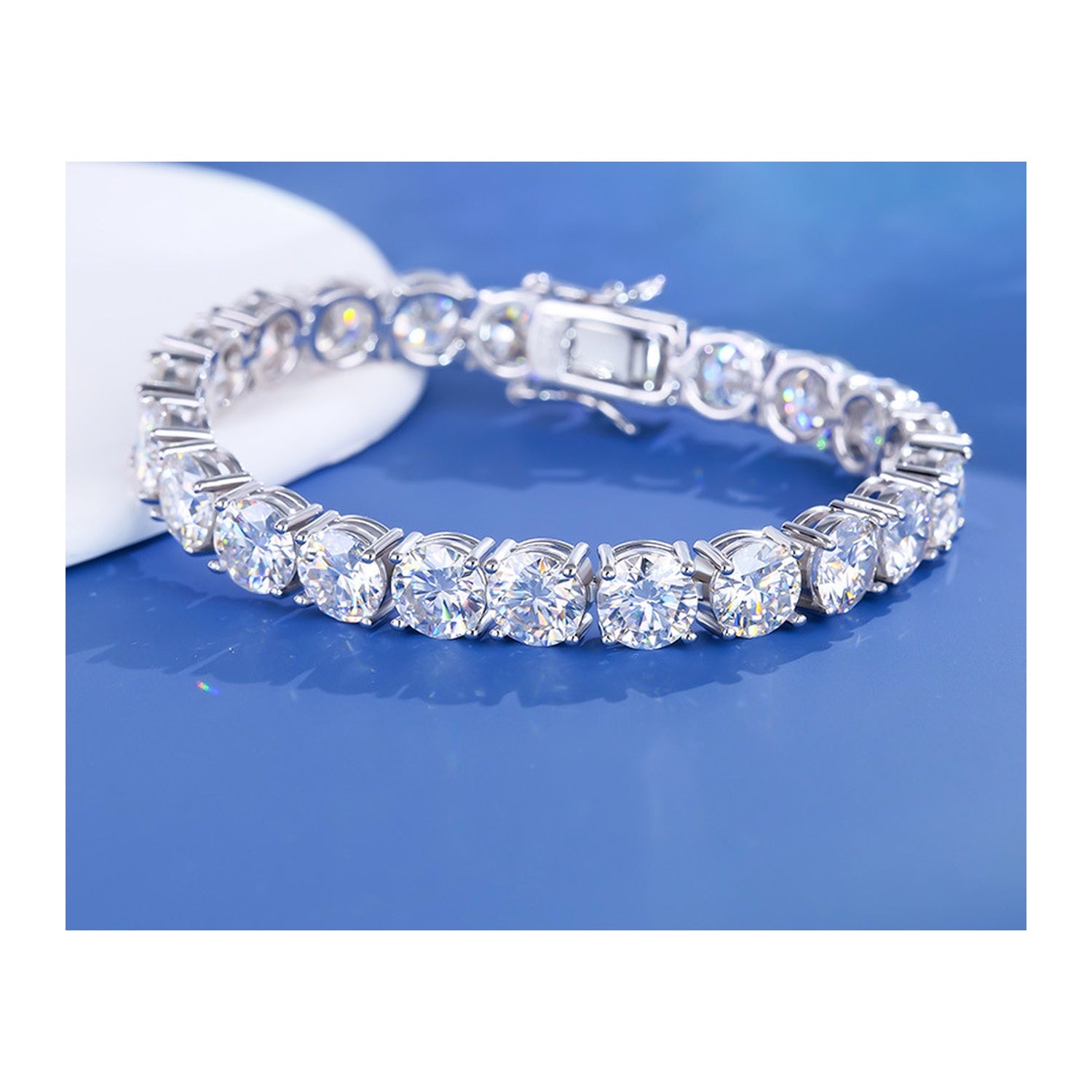 6mm silver moissanite tennis bracelet
