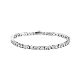 Silver single-row cubic zirconia tennis bracelet product view