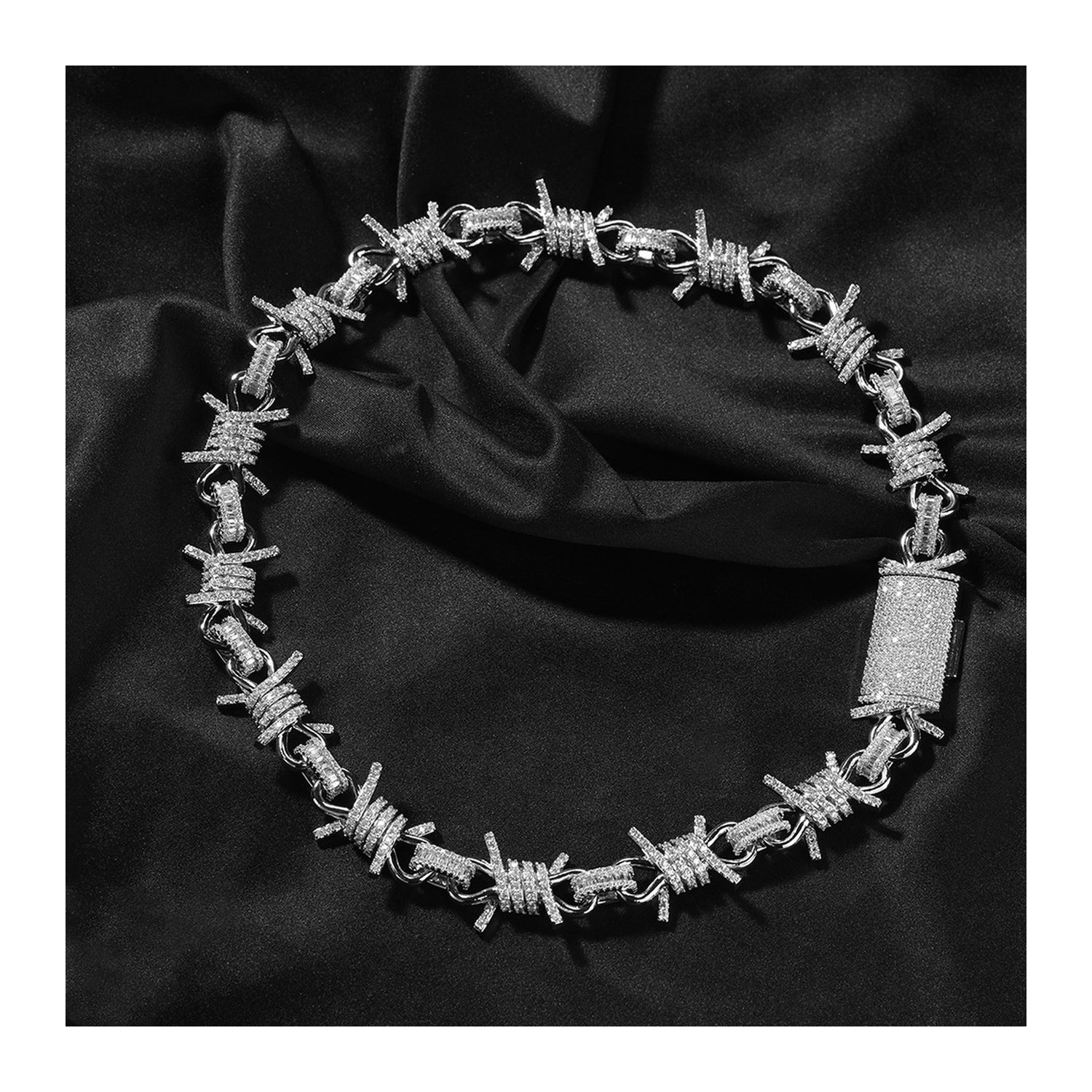 Iced Barbed Wire Chain necklace product view 6