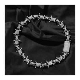 Iced Barbed Wire Chain necklace product view 6