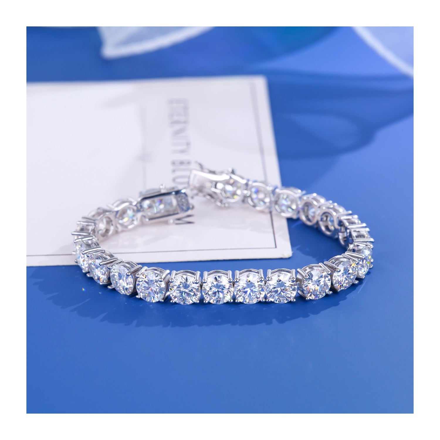 5mm silver moissanite tennis bracelet