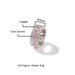 Pink-stone ring material, width and weight specifications