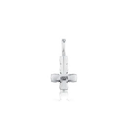 925 sterling silver inverted cross pendant isolated reverse view