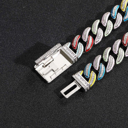 Stone set box clasp detail on the iced Cuban bracelet