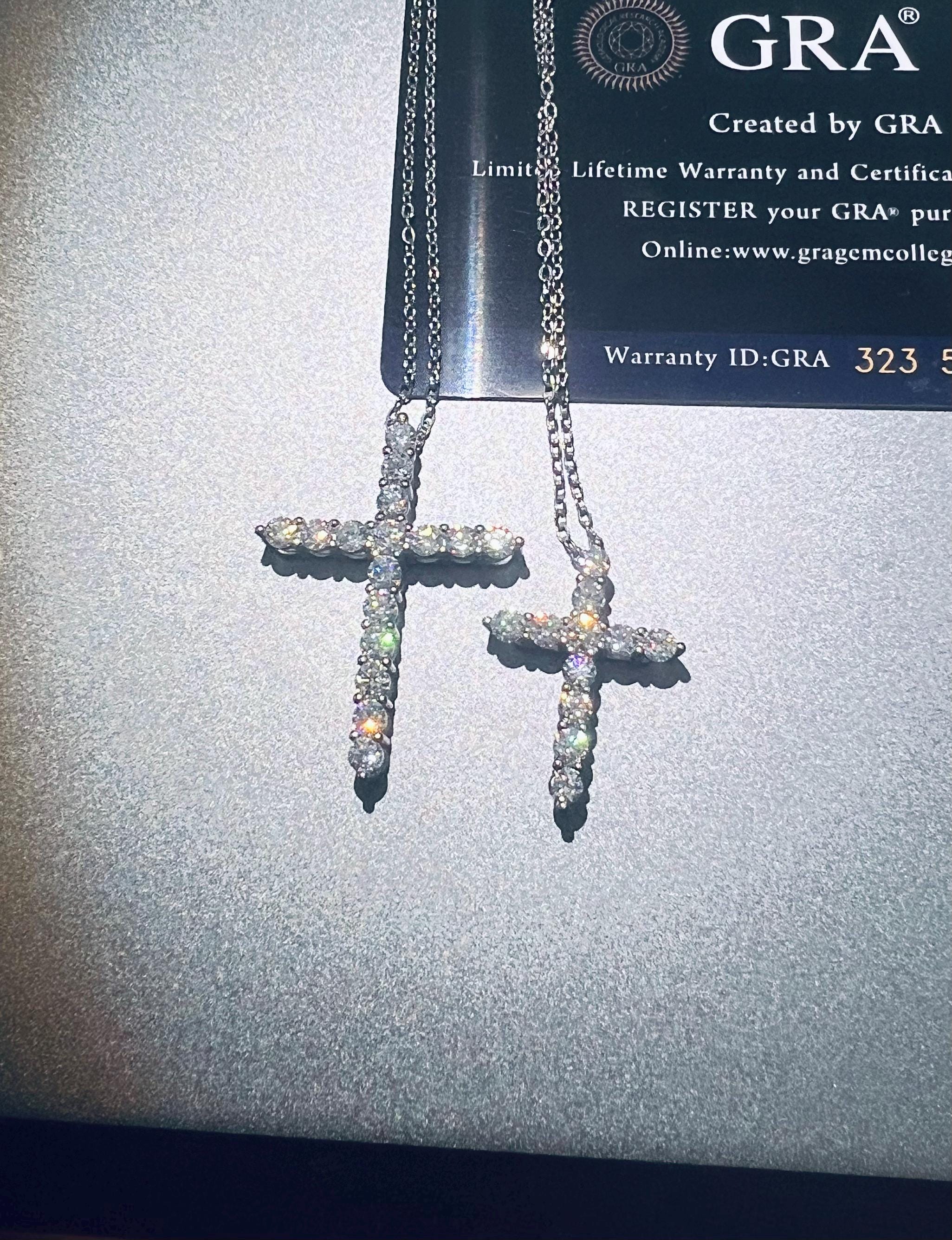 Moissanite Cross With Adjustable Necklace