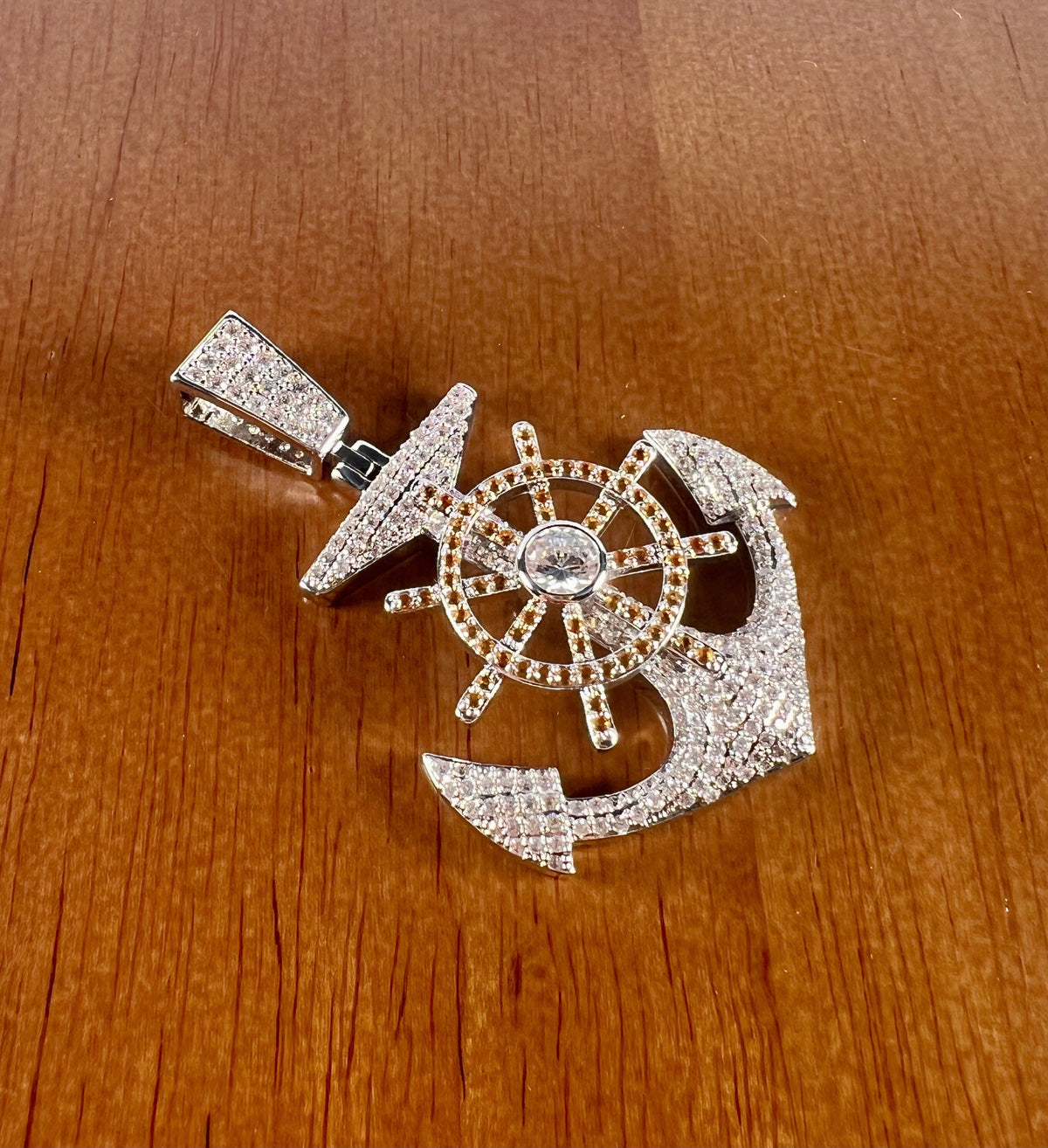 Iced Out Anchor Pendant- Miles Jewellery