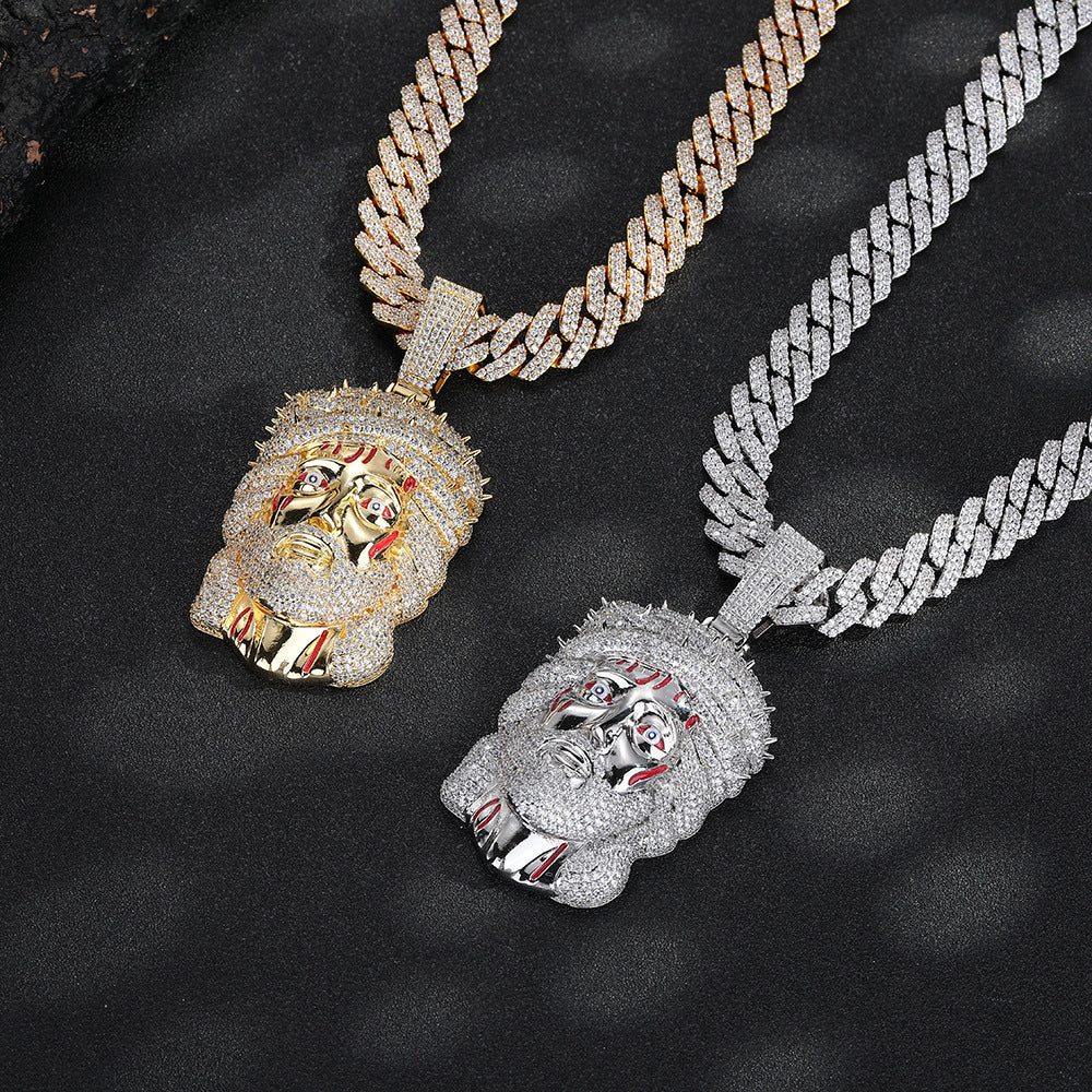 Gold- and silver-tone iced Jesus pendant comparison