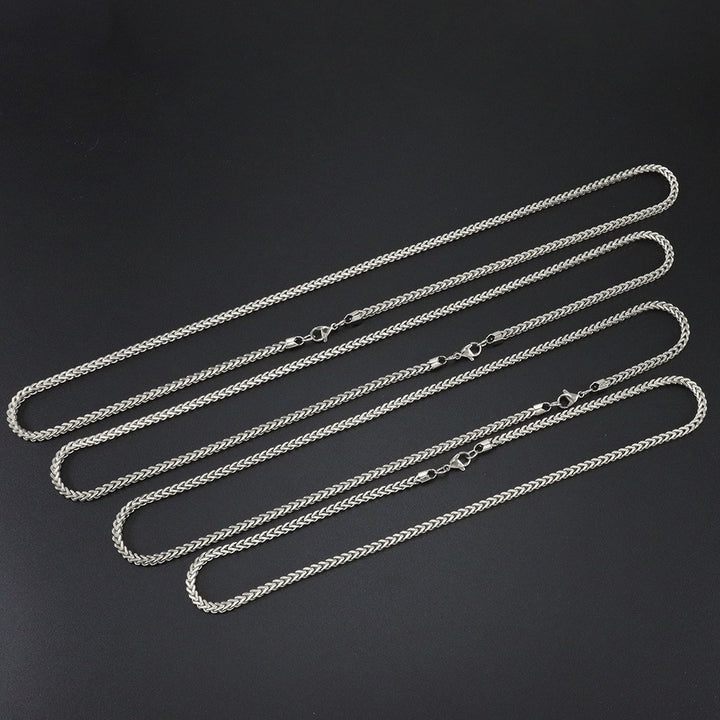 Silver 3mm Franco Chain length options laid flat