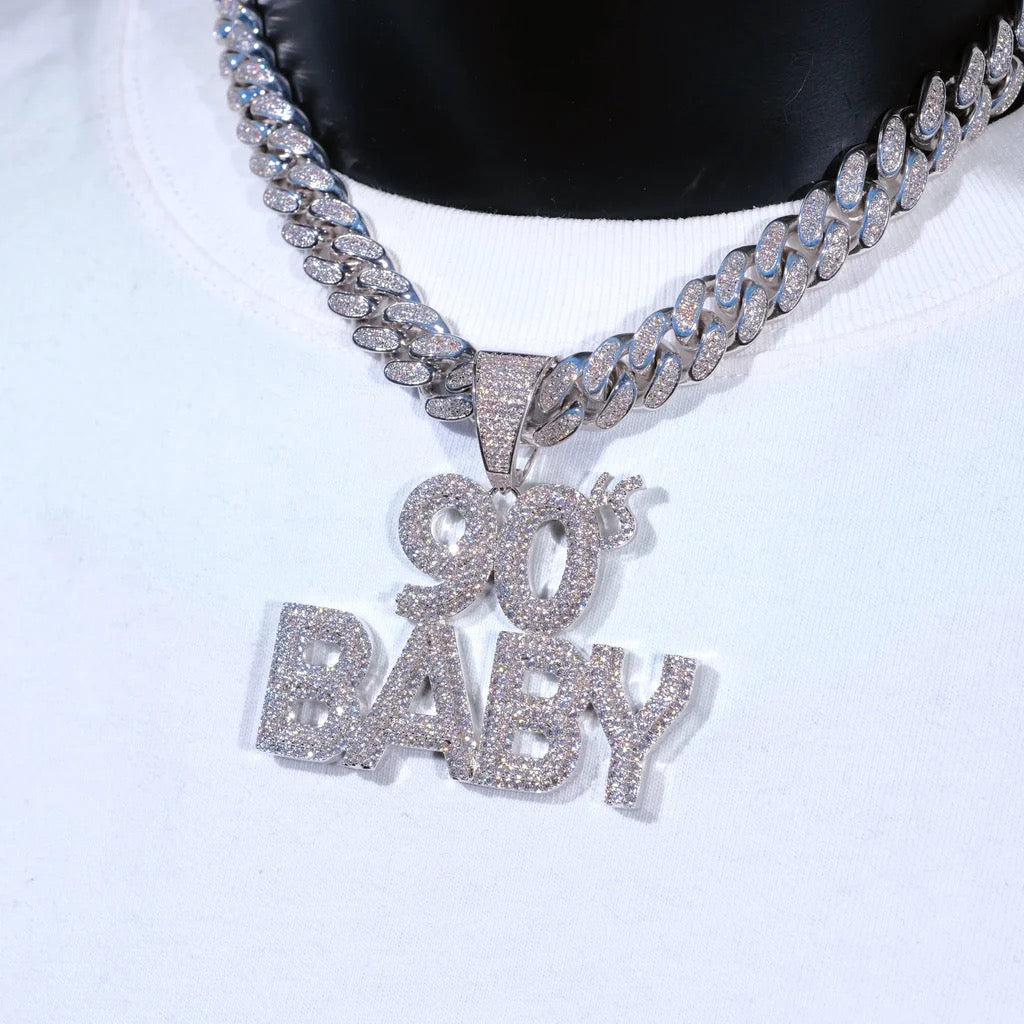 Iced Out 90 Baby Pendant – Copper CZ- Miles Jewellery