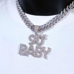Iced Out 90 Baby Pendant – Copper CZ- Miles Jewellery