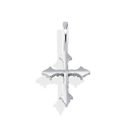 Reverse of the silver 925 sterling silver ornate cross pendant
