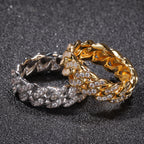 8mm Cuban Link Ring – Copper CZ- Miles Jewellery