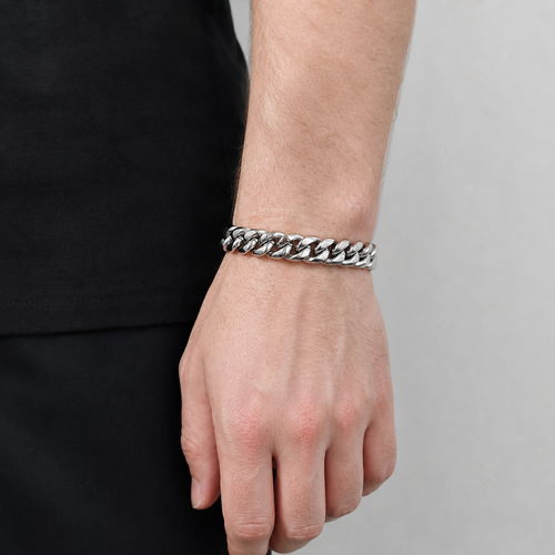 12mm steel Miami Cuban link bracelet 
