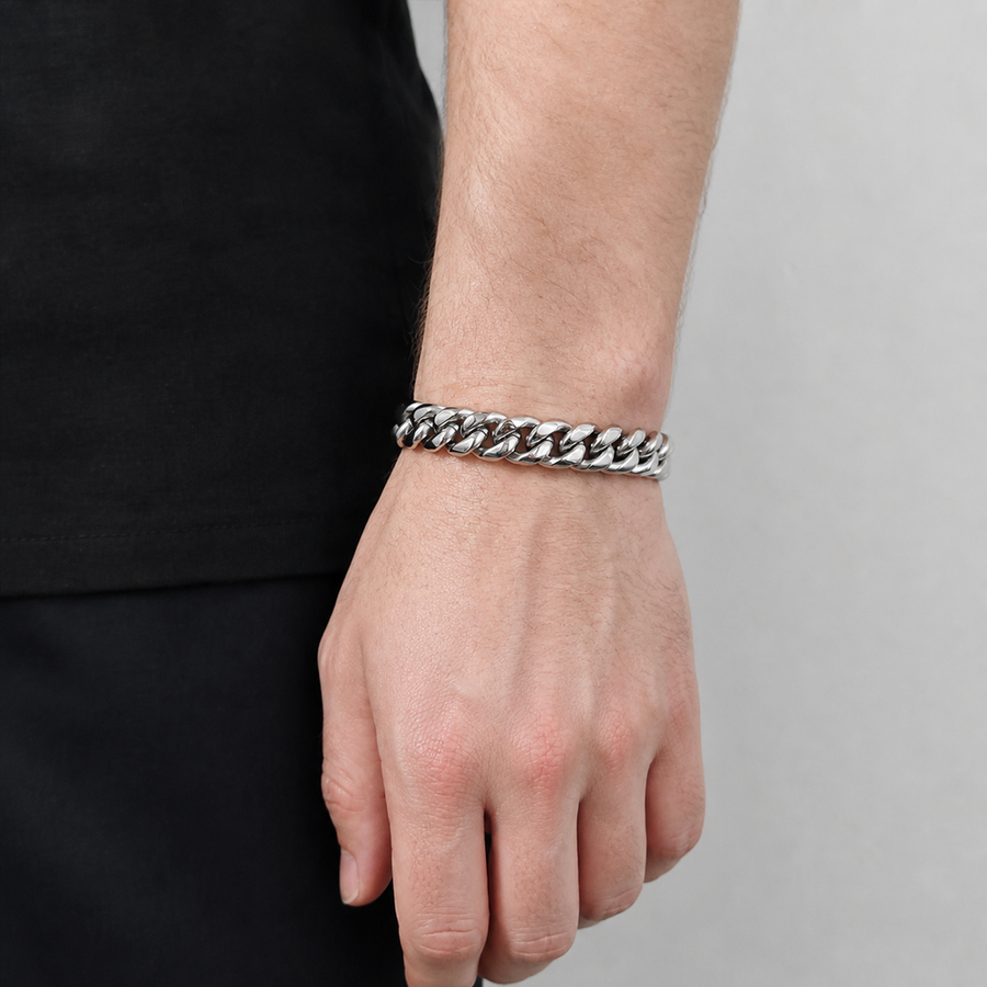 12mm steel Miami Cuban link bracelet 