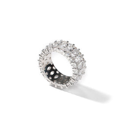 Rear view of the white-stone ring showing the open setting