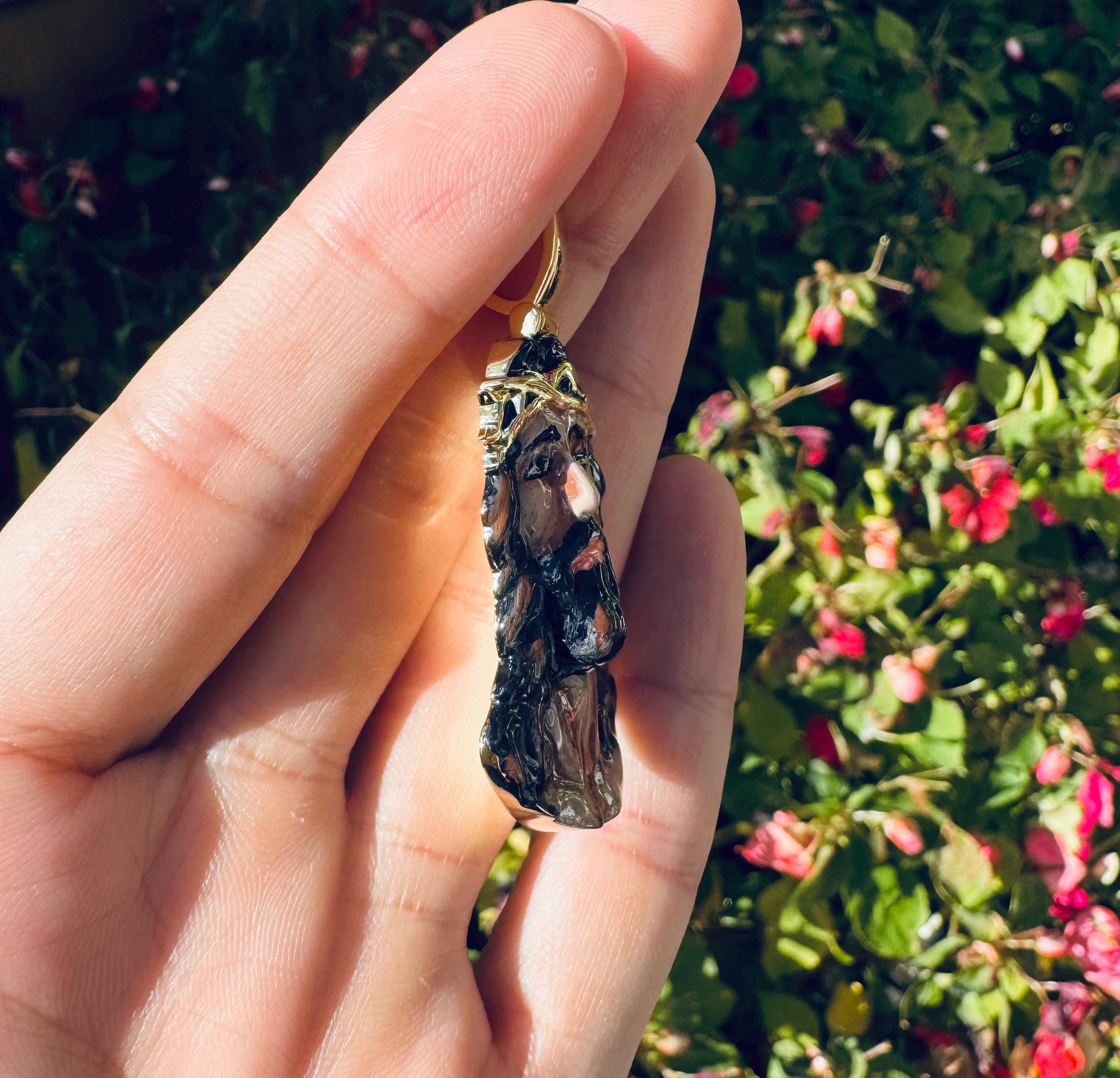 Enamel Jesus Head Pendant