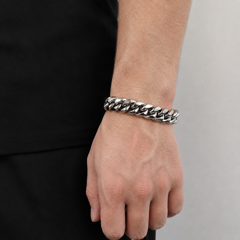 14mm Steel Miami Cuban link bracelet