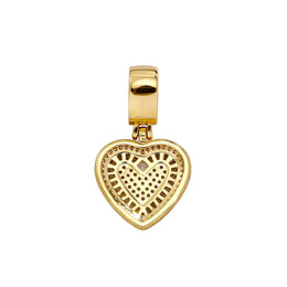 Back view of the Gold baguette iced double heart pendant