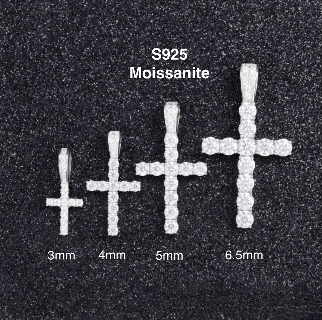 Certified VVS1 D Moissanite Cross Pendant – 925 Sterling Silver Jewelry- Miles Jewellery