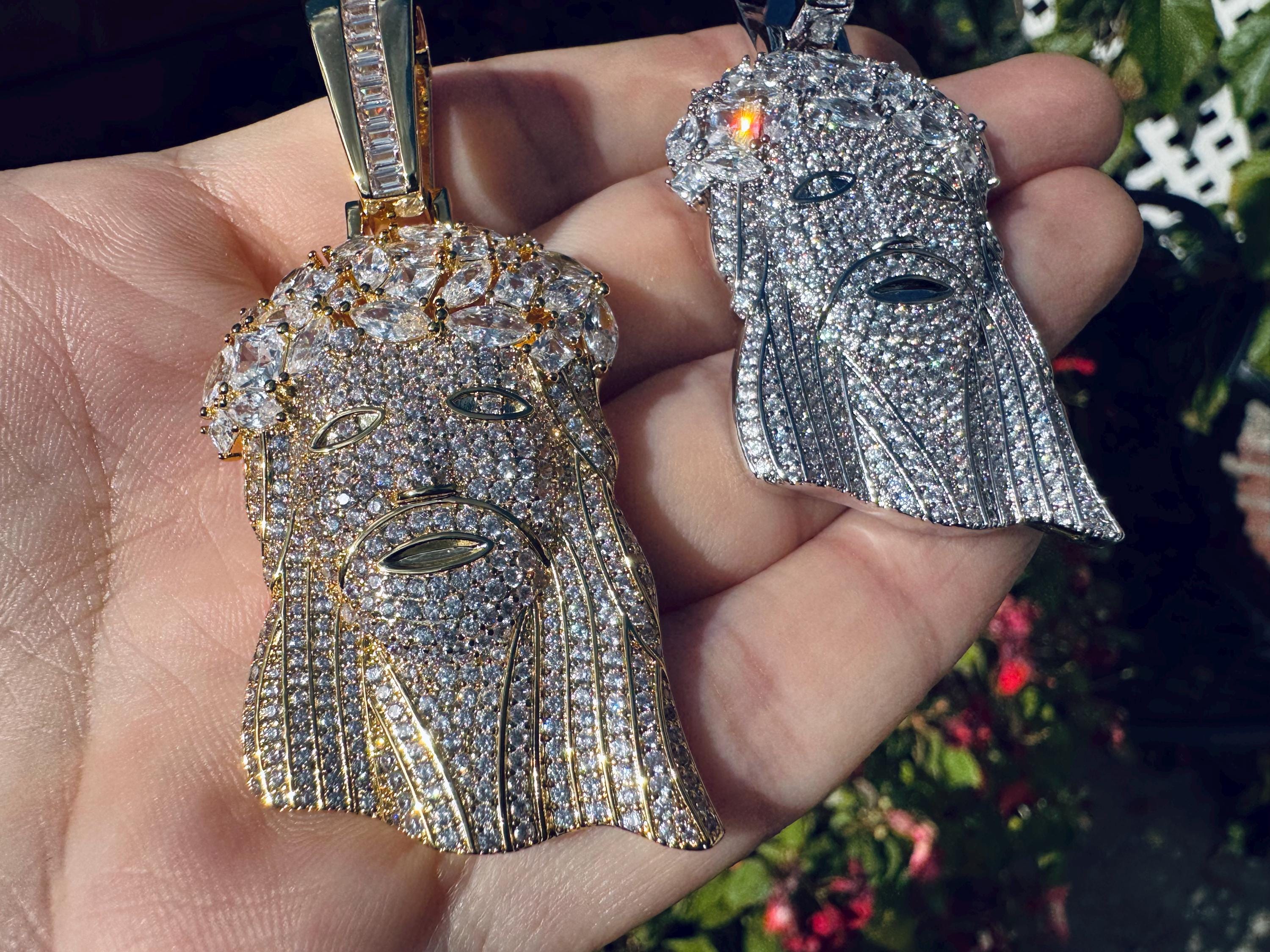 Iced Out Jesus Face Pendant