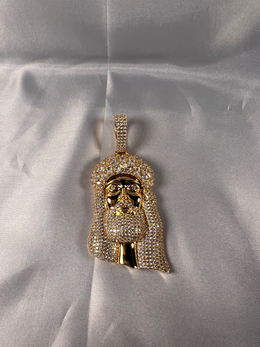 Iced Large Jesus Head Pendant- Miles Jewellery