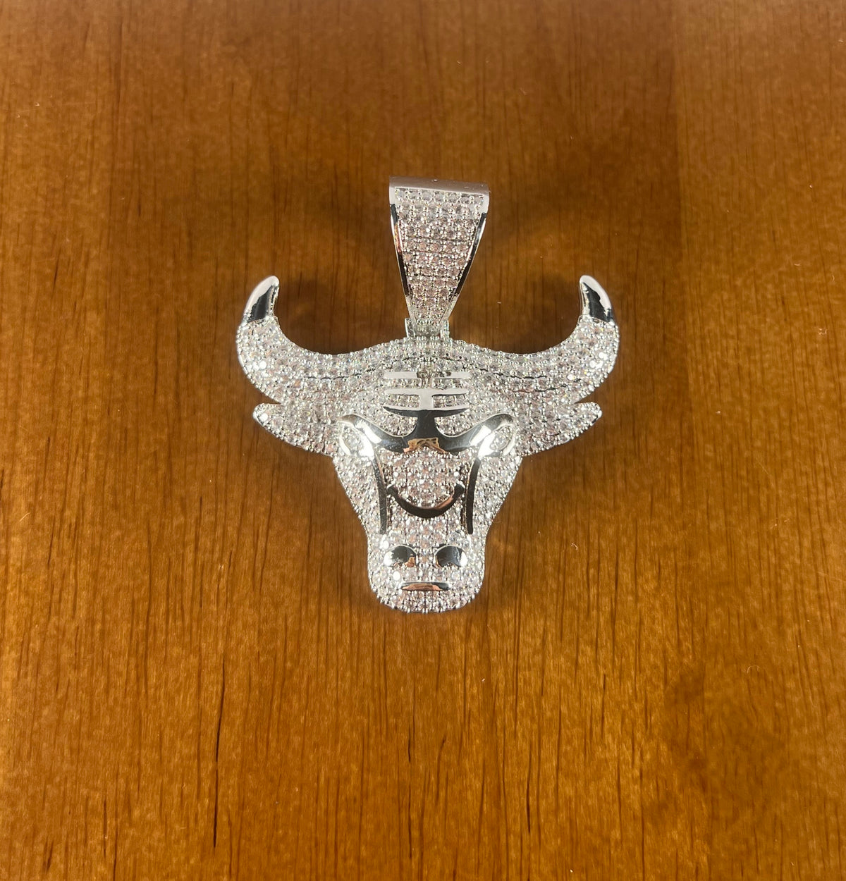 Iced Out Bull Head Pendant – Copper CZ- Miles Jewellery