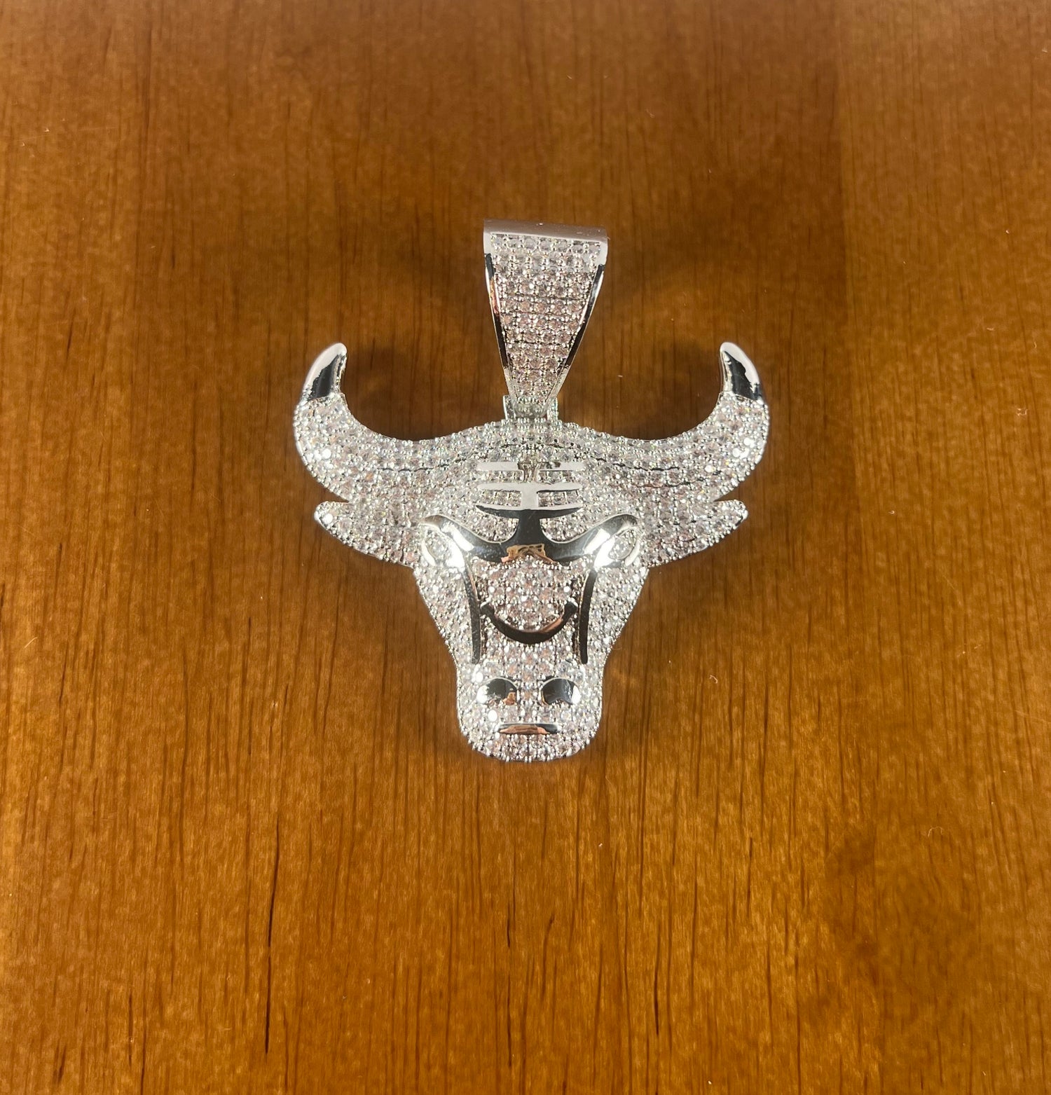 Iced Out Bull Head Pendant – Copper CZ- Miles Jewellery
