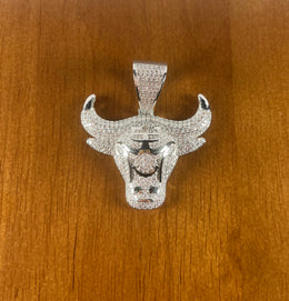 Iced Out Bull Head Pendant – Copper CZ- Miles Jewellery