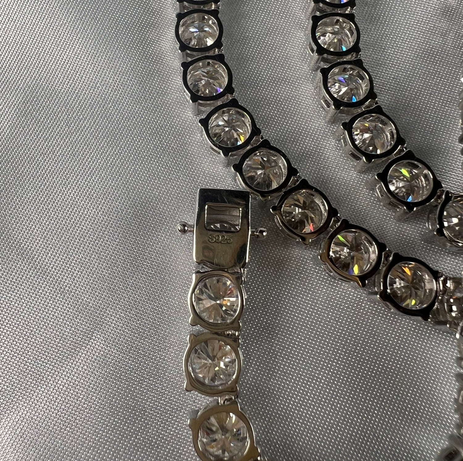 6.5mm VVS1 D Moissanite Tennis Chain – 925 Sterling Silver Necklace- Miles Jewellery
