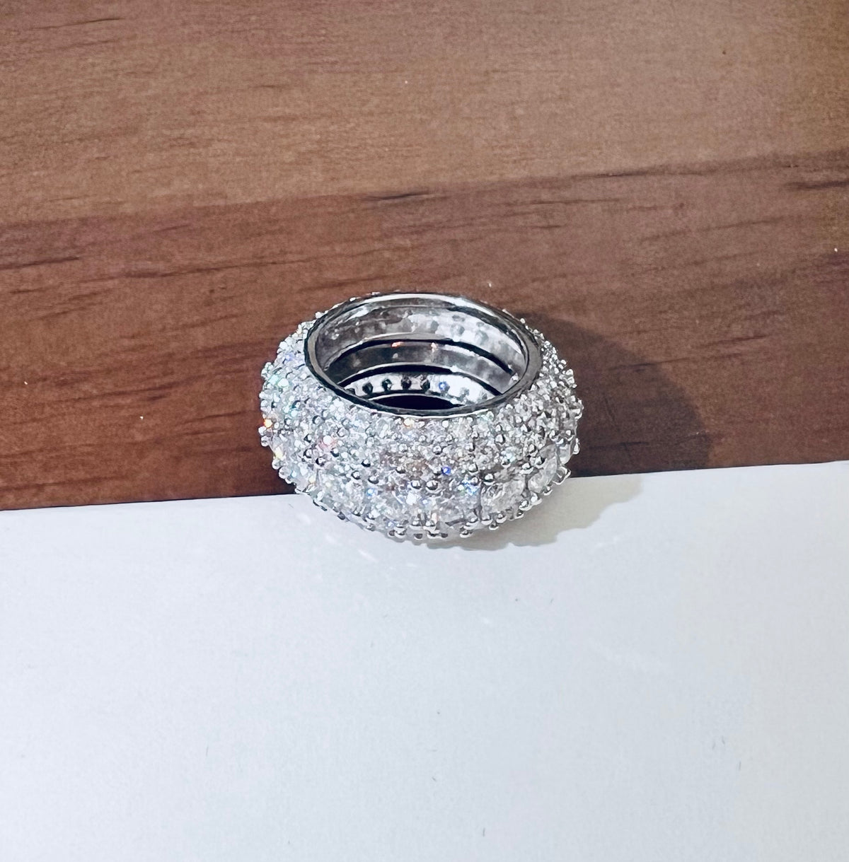 10mm Iced Out CZ Band Ring – Hip Hop Statement Ring- Miles Jewellery